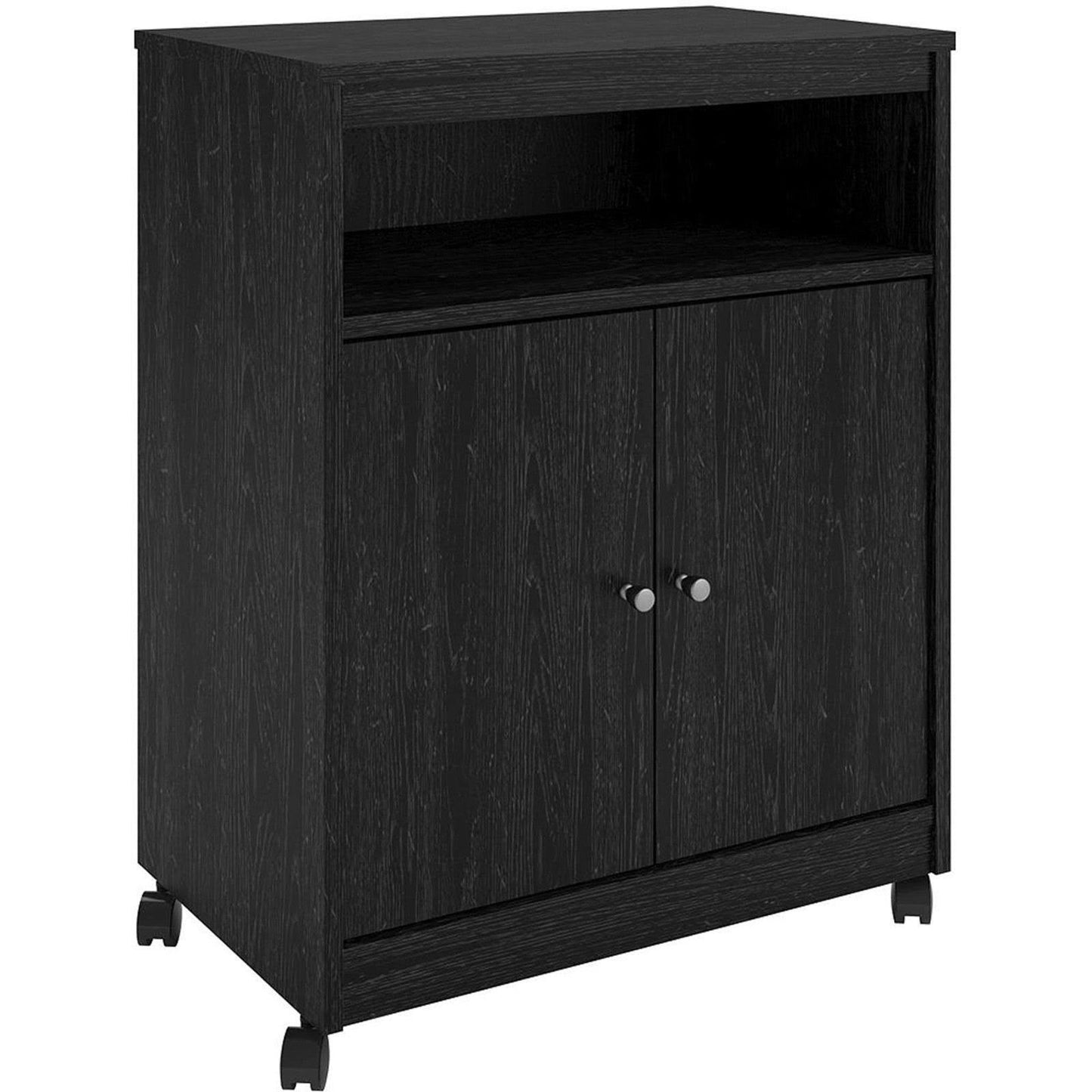 Home Landry Microwave Cart, Black Oak