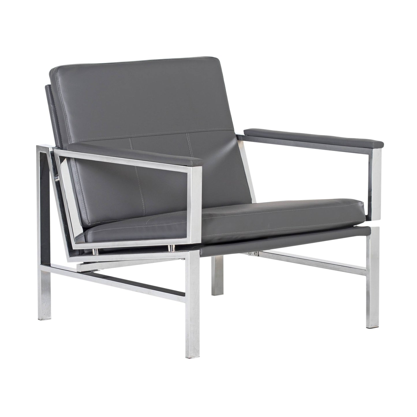 Home Atlas Bonded Leather Lounge Chair - Gray