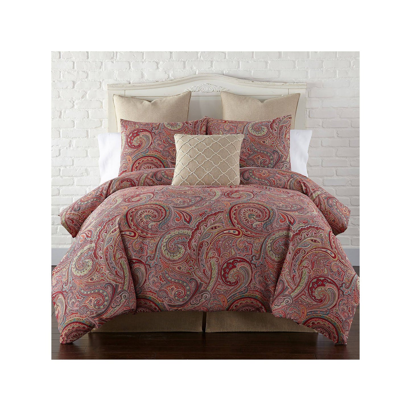 Home Spruce Twin Duvet Cover Set, Red, Paisley