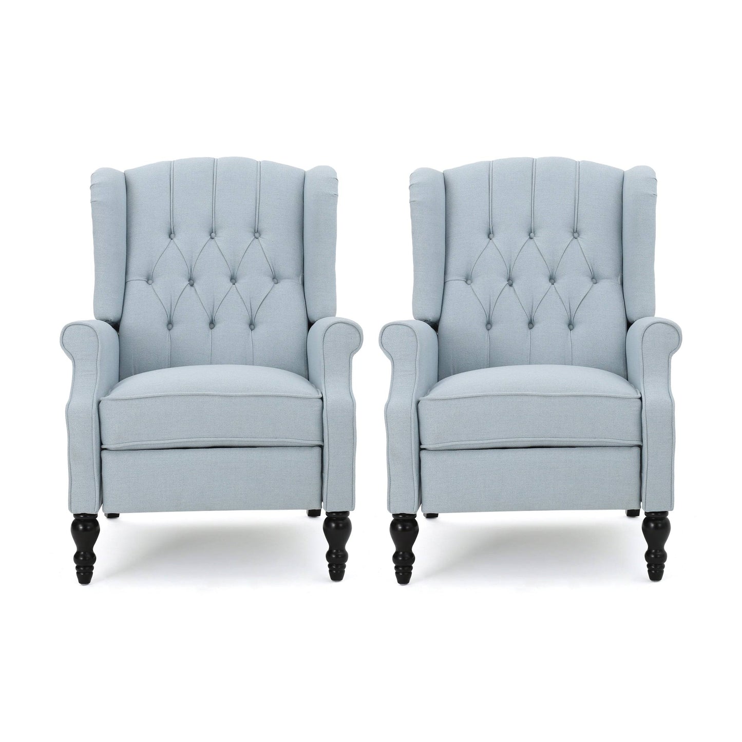 House Bishop Fabric Recliner, Set Of 2, Light Sky