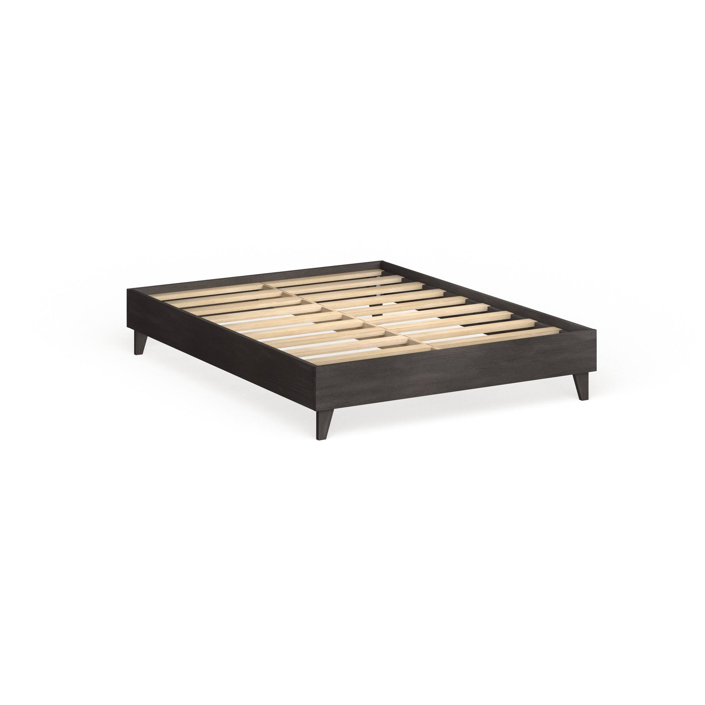 Home Solid Wood Mid-Century Platform Bed - Natural - Queen