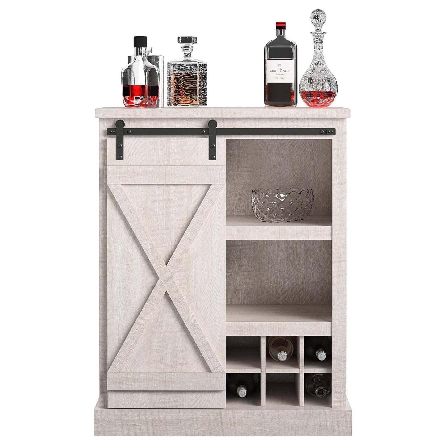Home Bayshore Heights Rustic White Bar Cabinet