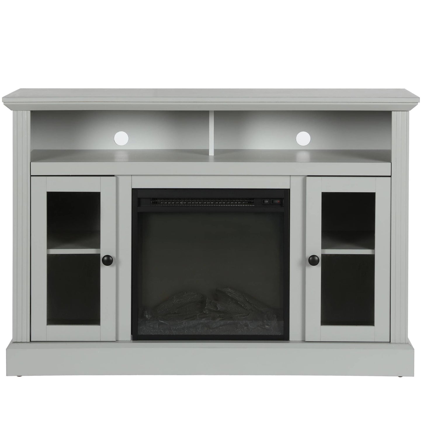 Home Chicago Electric Fireplace Tv Console In Dove Gray