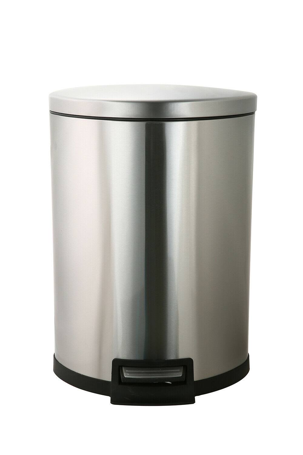 Homes & Gardens 14.5 Gal/54l Stainless Steel Semi-Round Kitchen Garbage Can