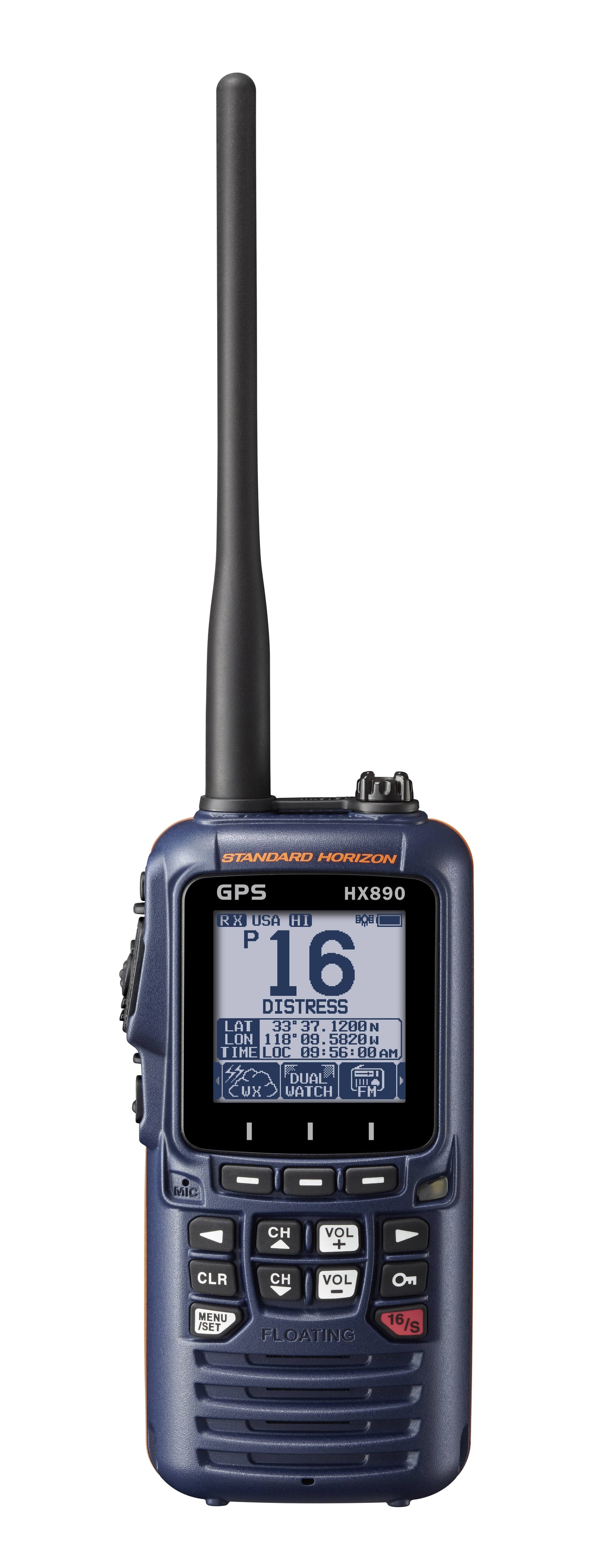 Hx890 Floating 6 Watt Class H Dsc Handheld Vhf/Gps - Navy Blue - Hx890nb