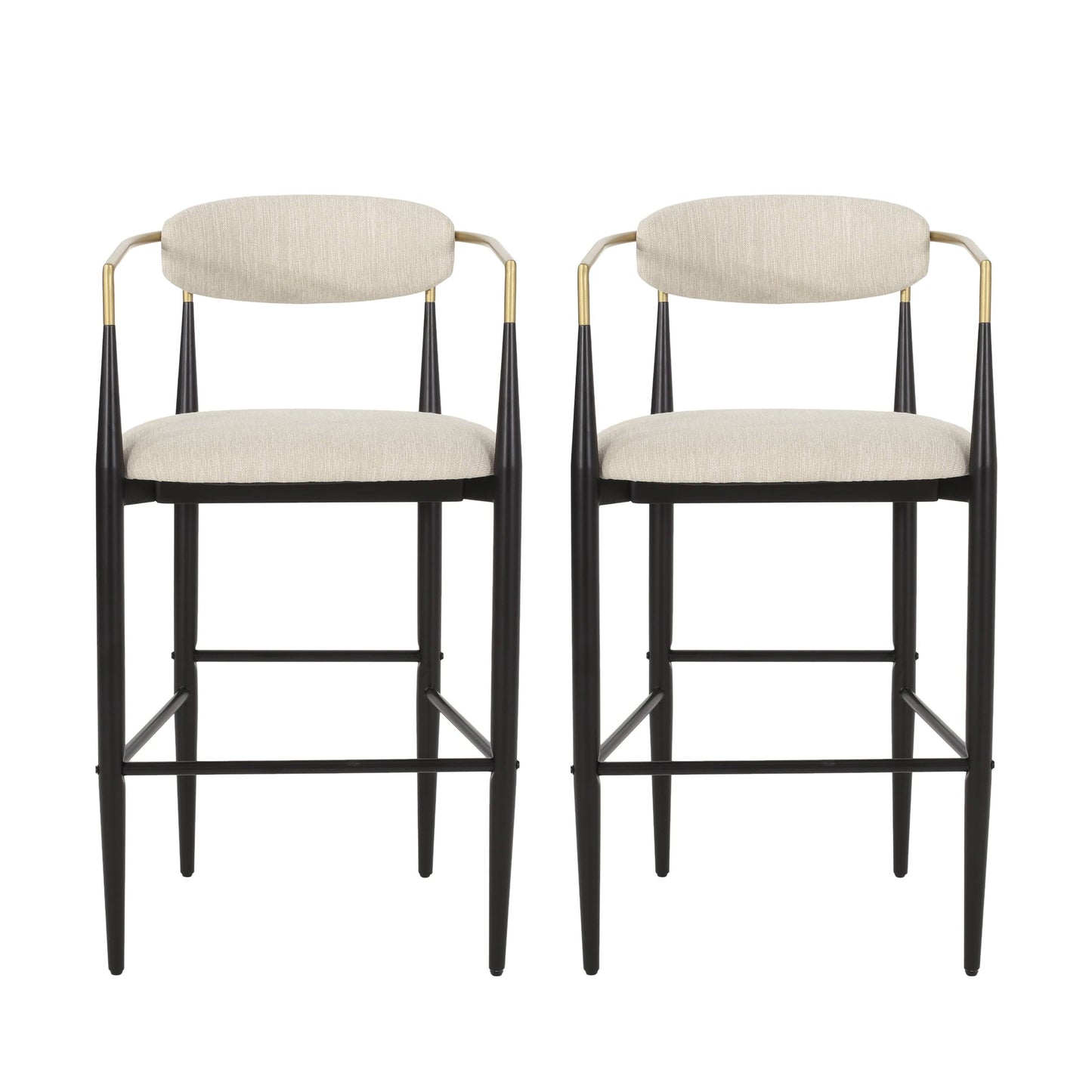 House Elmore Modern Fabric Upholstered Iron 30 Inch Barstools (Set Of 2)