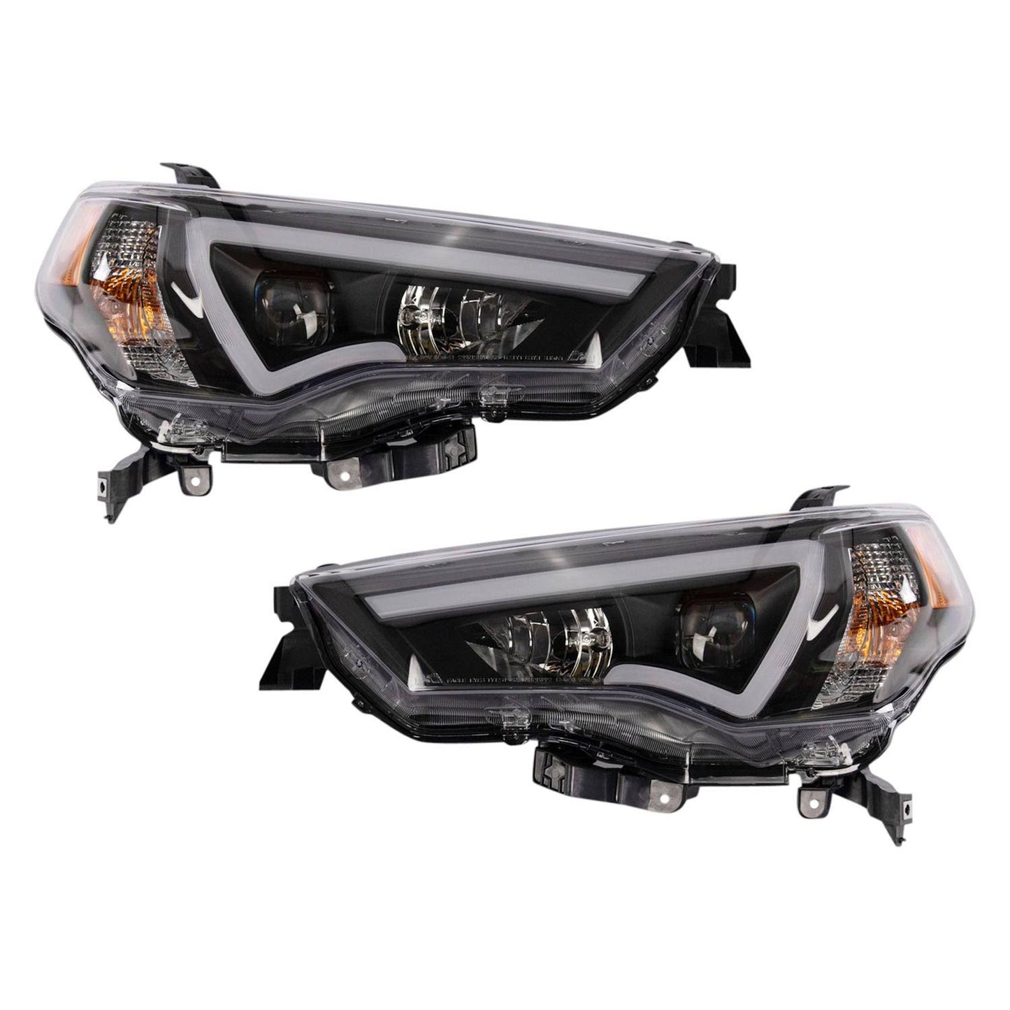 Hla90342 Black Led Drl Bar Projector Headlights