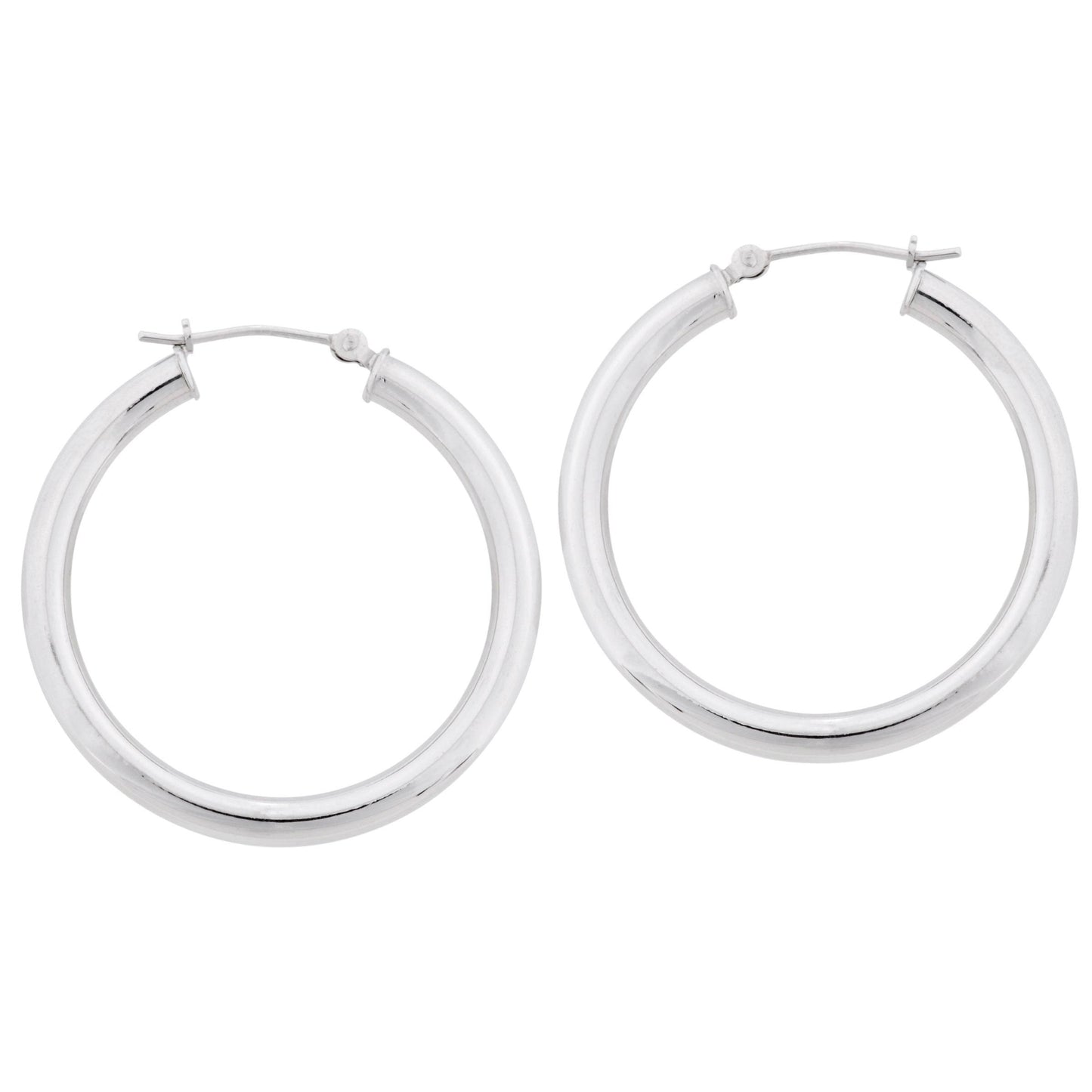 Hoop Earrings In 14k White Gold