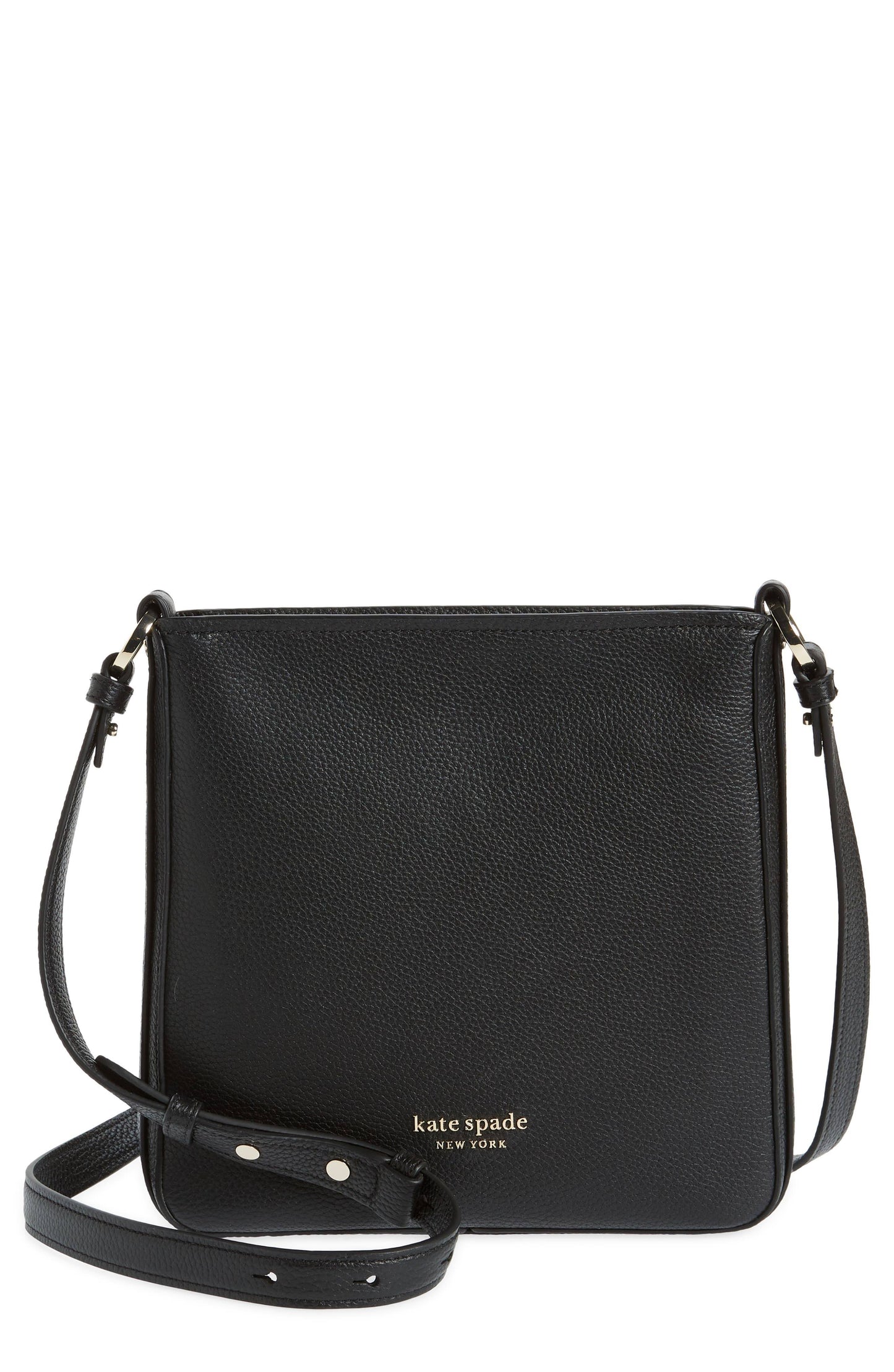 Hudson Pebbled Leather Small Messenger Bag - Black