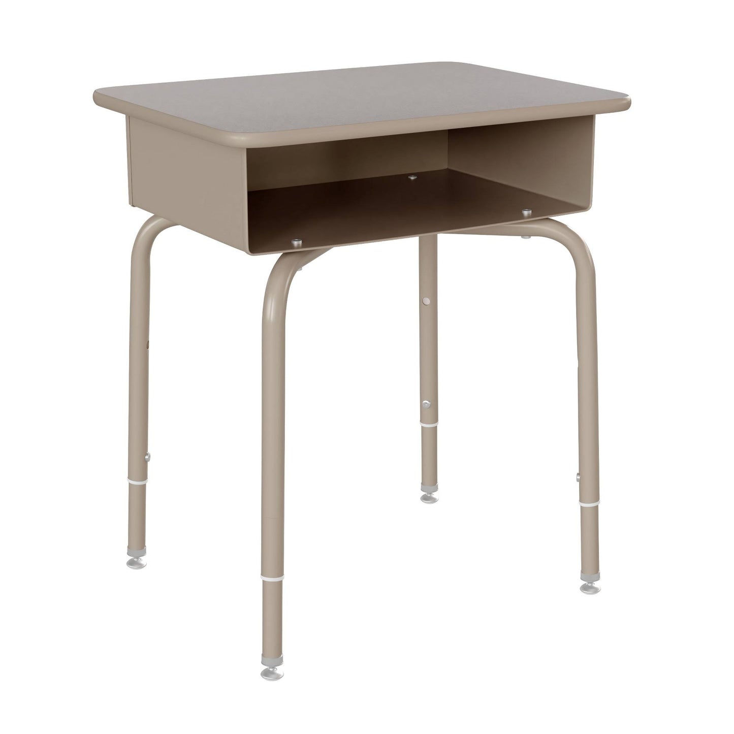 Home Student Desk With Open Front Metal Book Box Natural