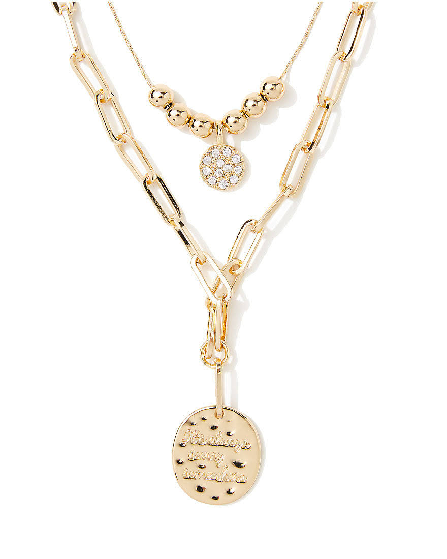 Hopping Necklace In Gold Metallic -