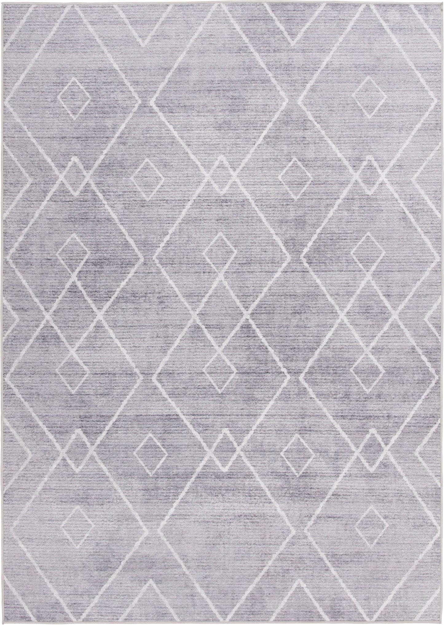 Homes & Gardens Diamond Machine Washable Area Rug, Gray, 5'X7'