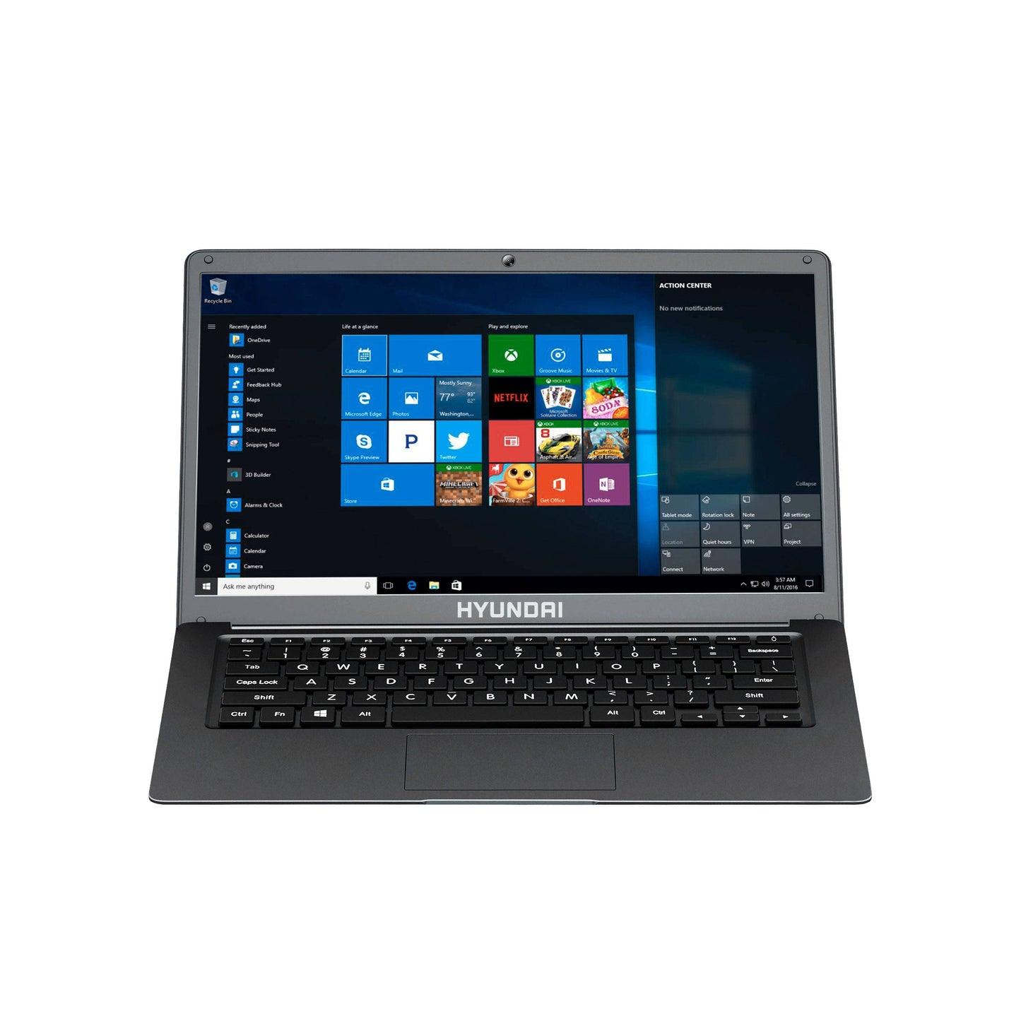 Hybook 14.1 Inch Laptop, Intel Celeron N4020, 4gb Ram, 128gb Ssd, Windows 10 Home, Gray