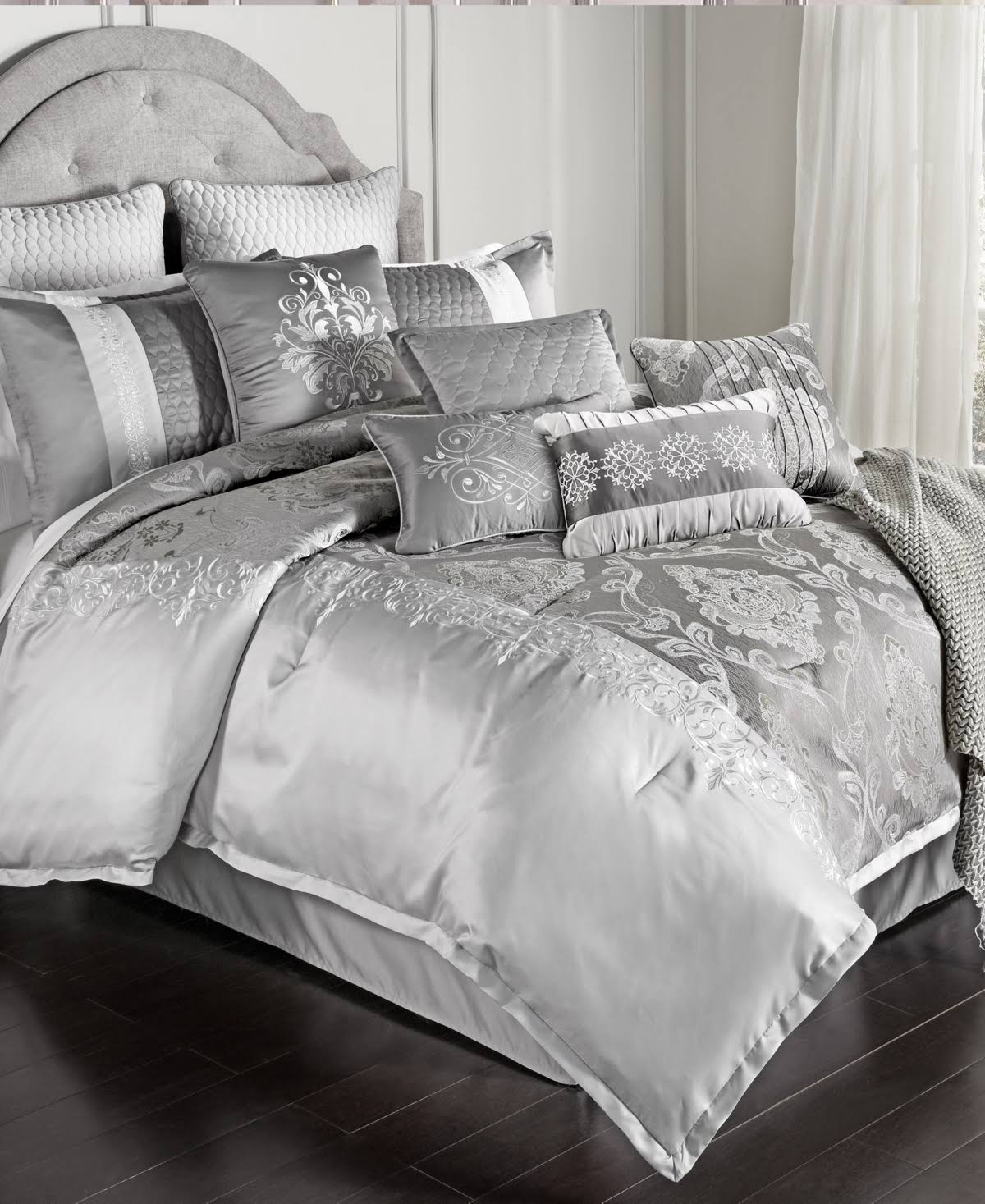 Home 12-Piece Comforter Set Queen Kacee - Platinum