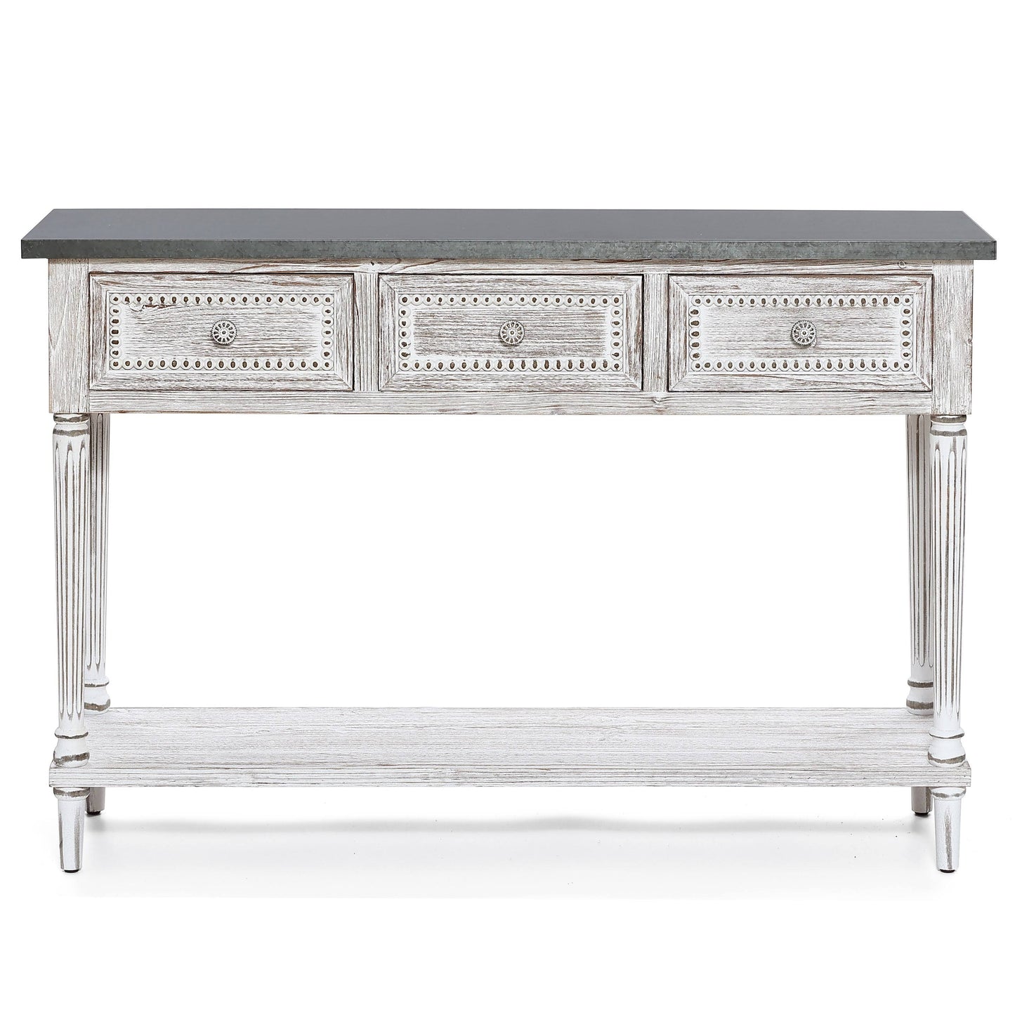 Home Wood And Metal Farmhouse Distressed Console Table