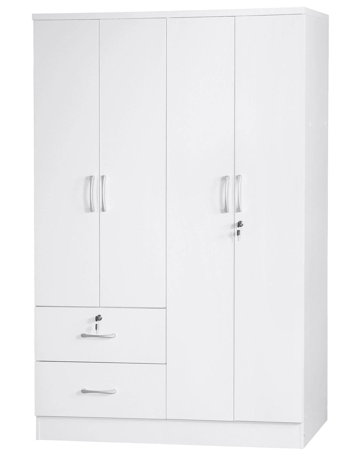 Home Products Luna Modern Wood 4 Doors 2 Drawers Armoire In White