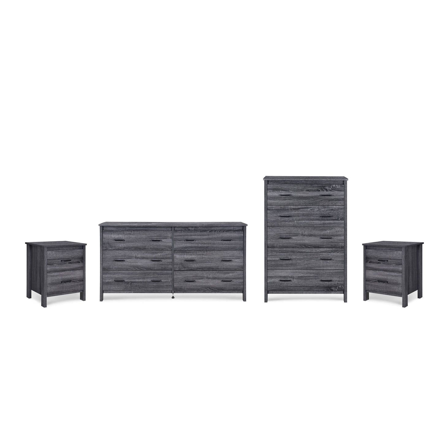 House Hysham 4 Piece Dresser And Nightstand Set, Sonoma Gray Oak