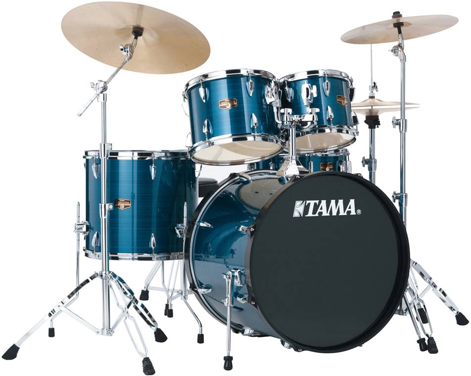 Ie50chbk Imperialstar 5-Piece Drum Kit, Meinl Hcs Cymbals, Hairline Black