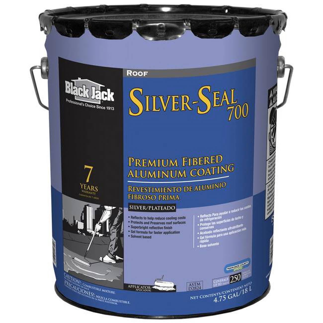 High-Gloss Silver Fibered Aluminum Roof Coating 5 Gal