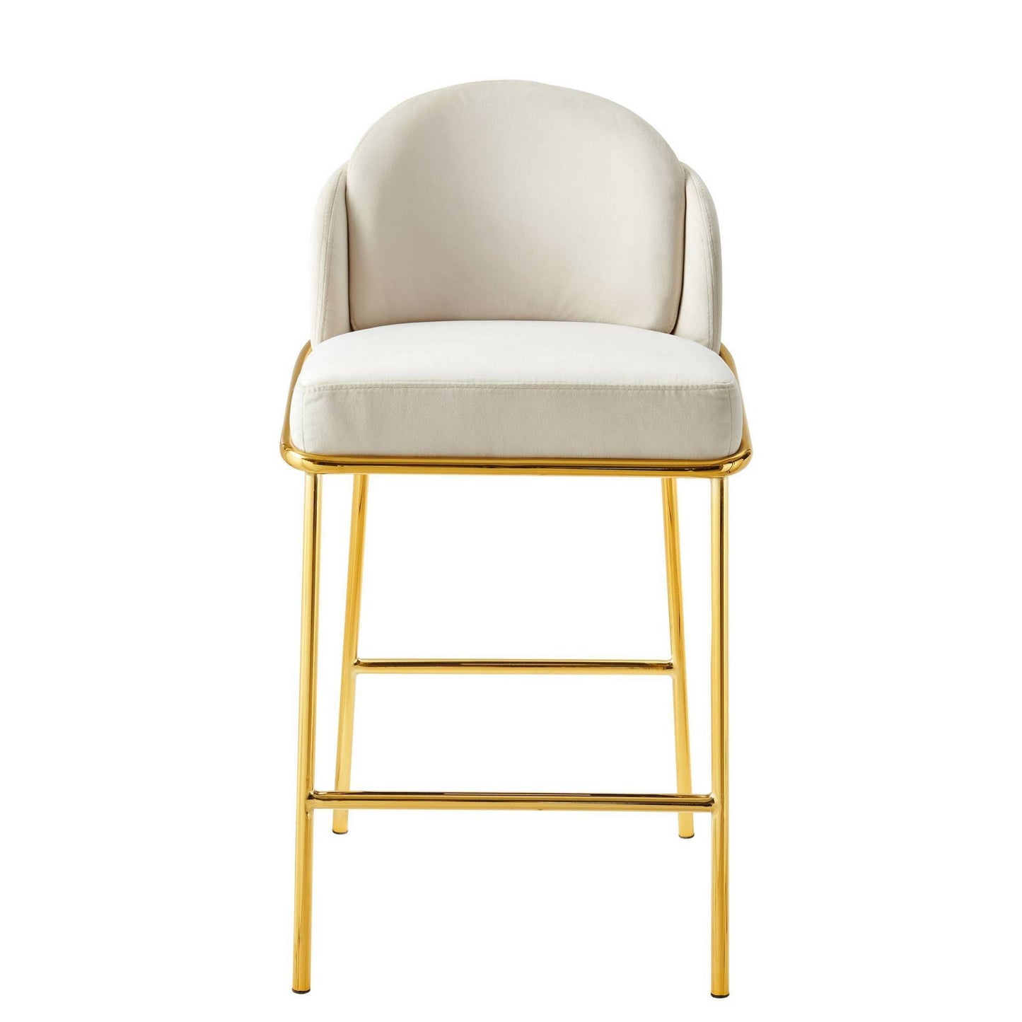Home Anabel Velvet Counter Stool Beige