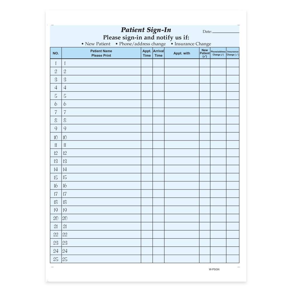 Hipaa Compliant Patient/Visitor Privacy 2-Part Sign-In Sheets, 8-1/2" X 11", Purple, Pack Of 250 Sheets