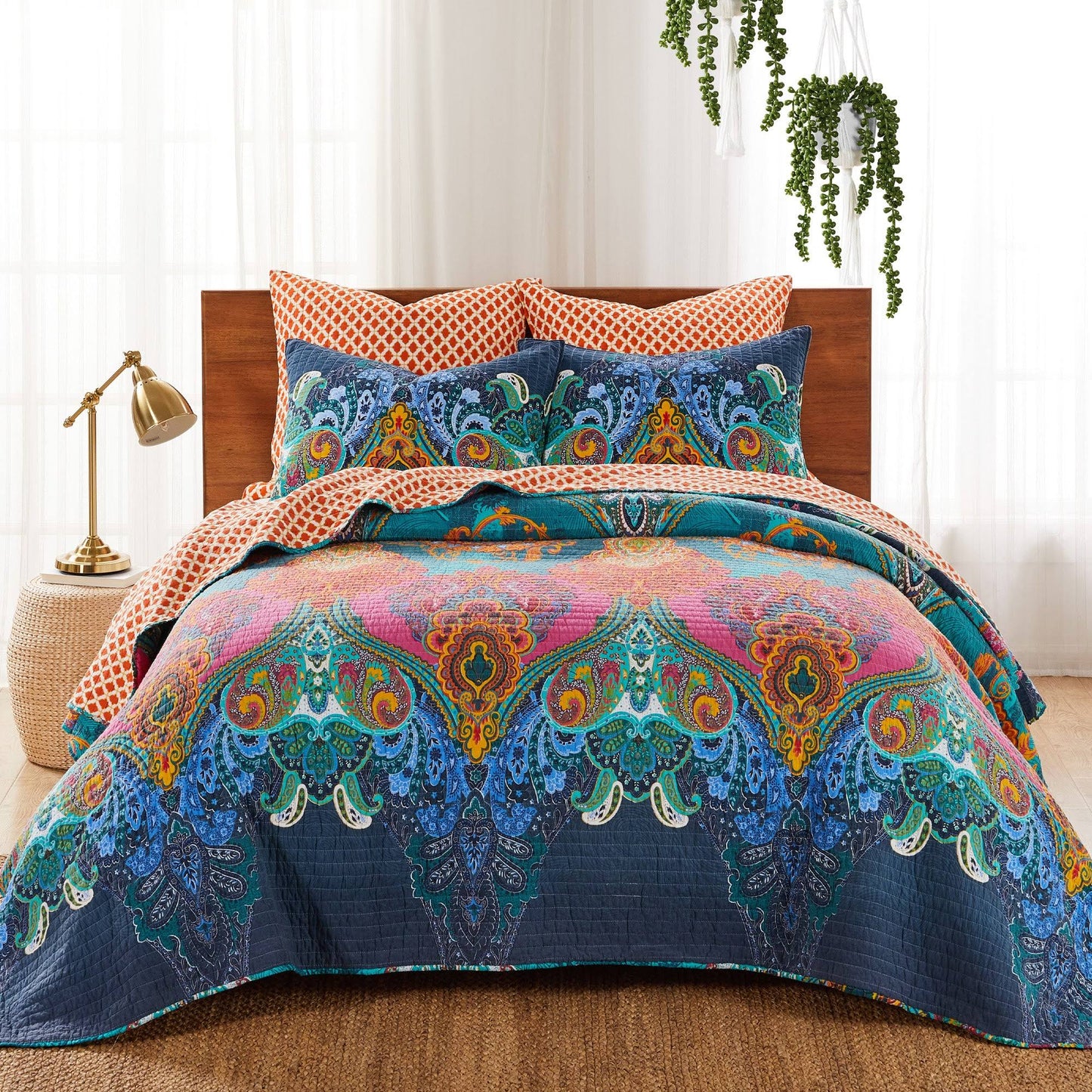 Home Mackenzie Quilt Set - Blue - Twin