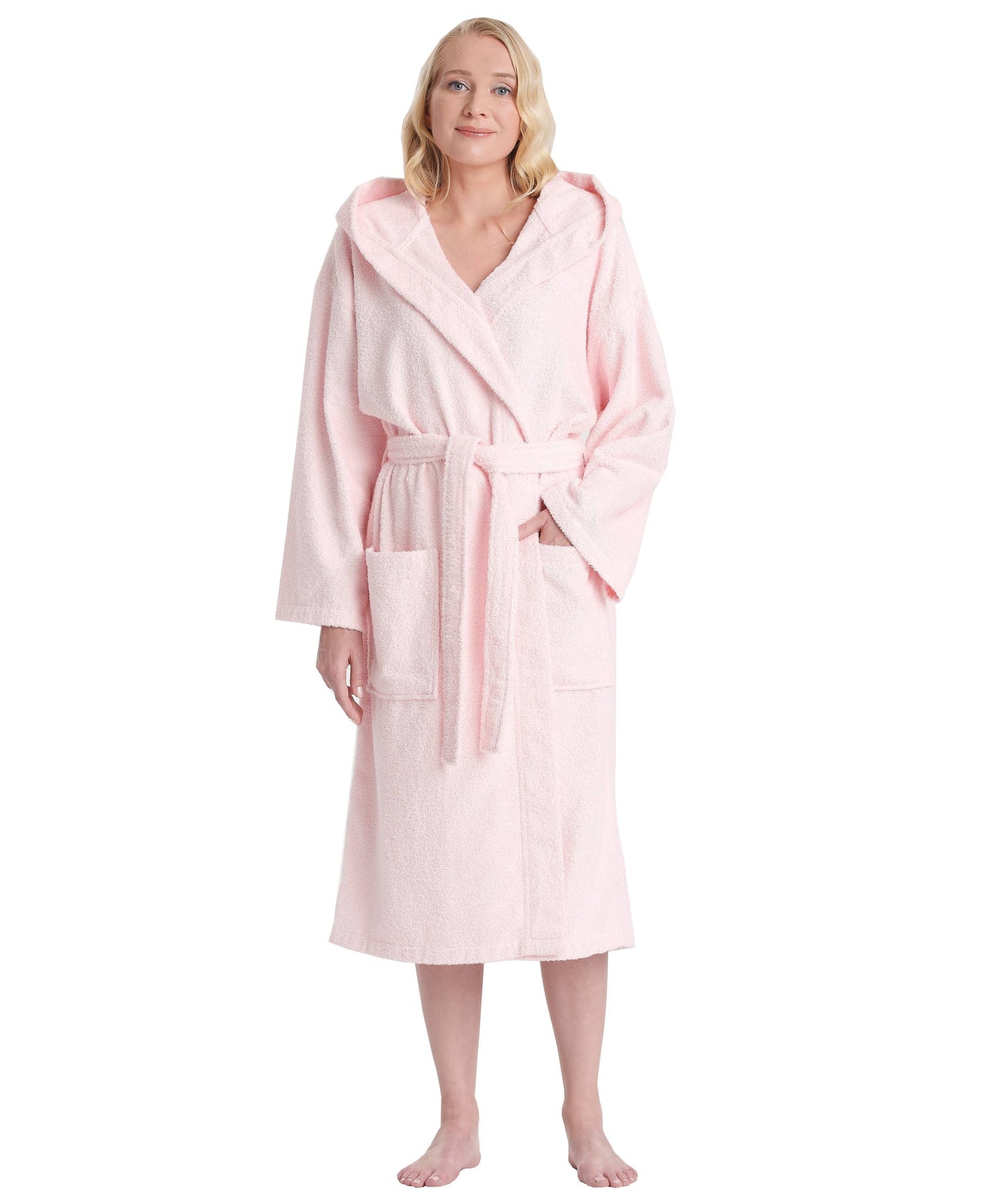 Hooded Full Ankle Length Premium Fleece Bathrobe - Plum