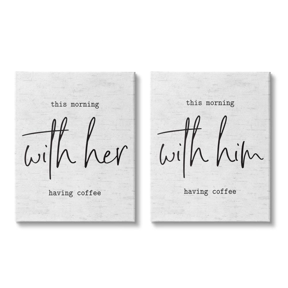 Home Decor This Morning With Him And Her Romantic Framed Wall Art 2-Piece Set