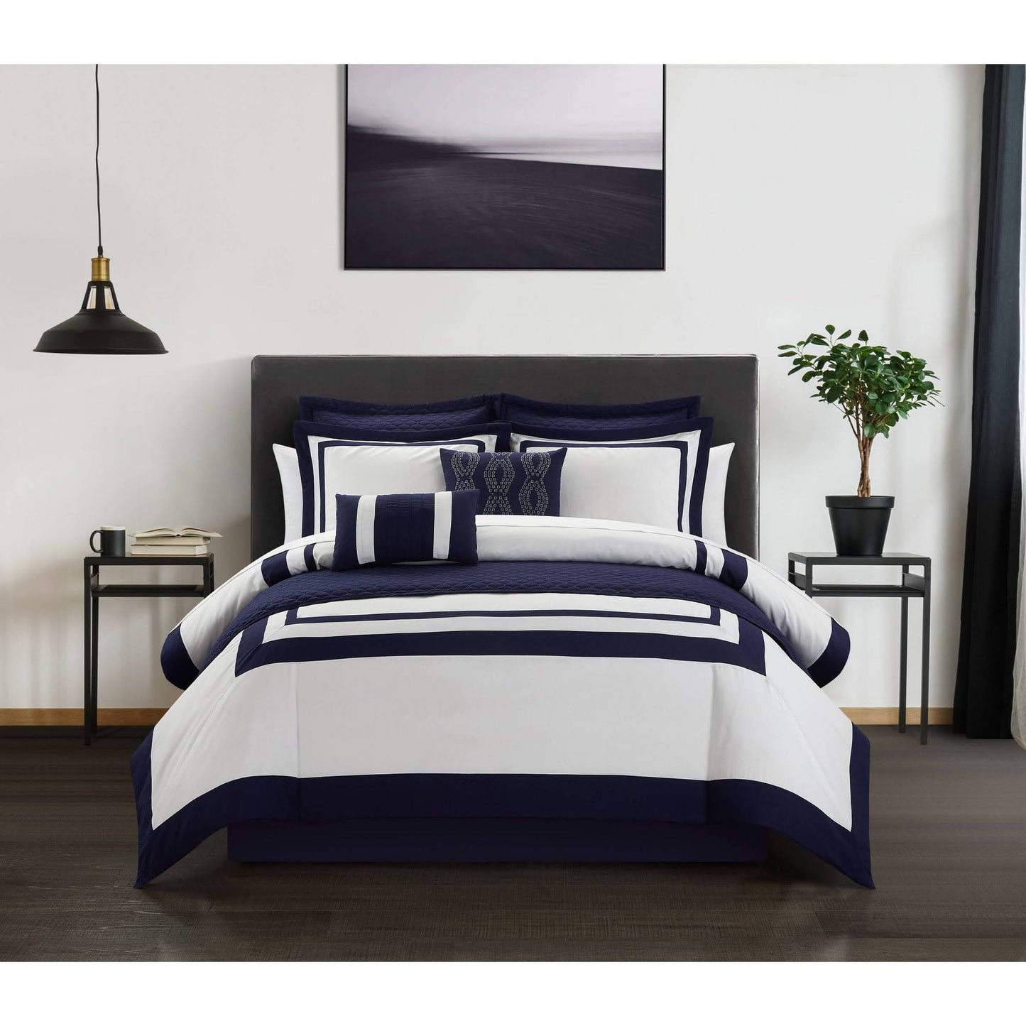 Hortense 6 Piece Twin Comforter Set - Navy