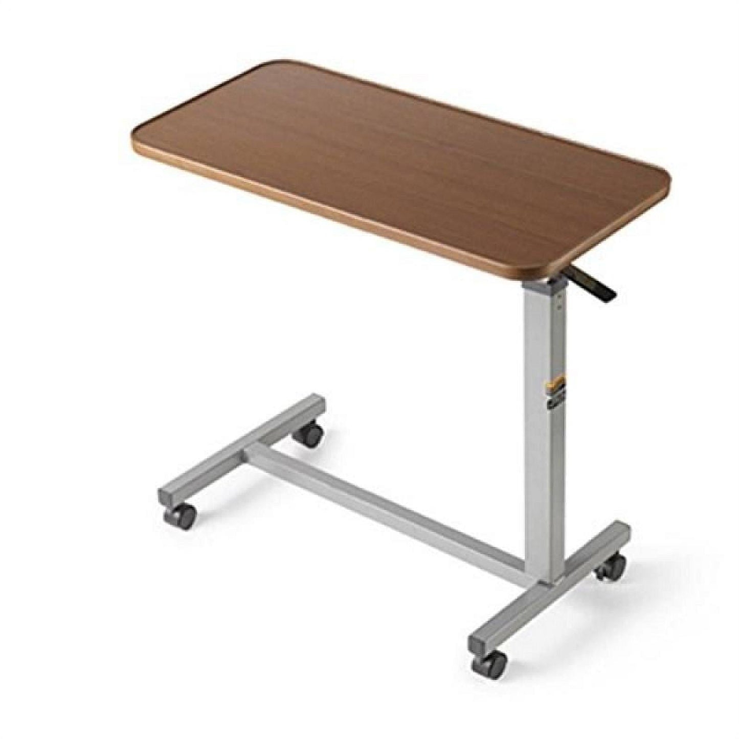 Hospital Style Overbed Table With Auto-Touch Adjustable Height And Wheels Fits Over Beds And Bedside 6417