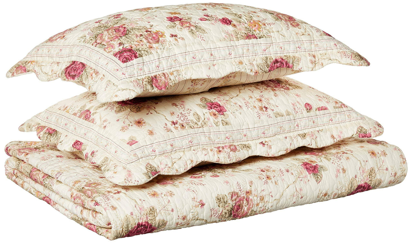 Home Antique Rose Full/Queen Quilt Set