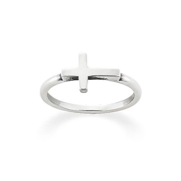Horizon Cross Ring, Womens, 8, Sterling Silver