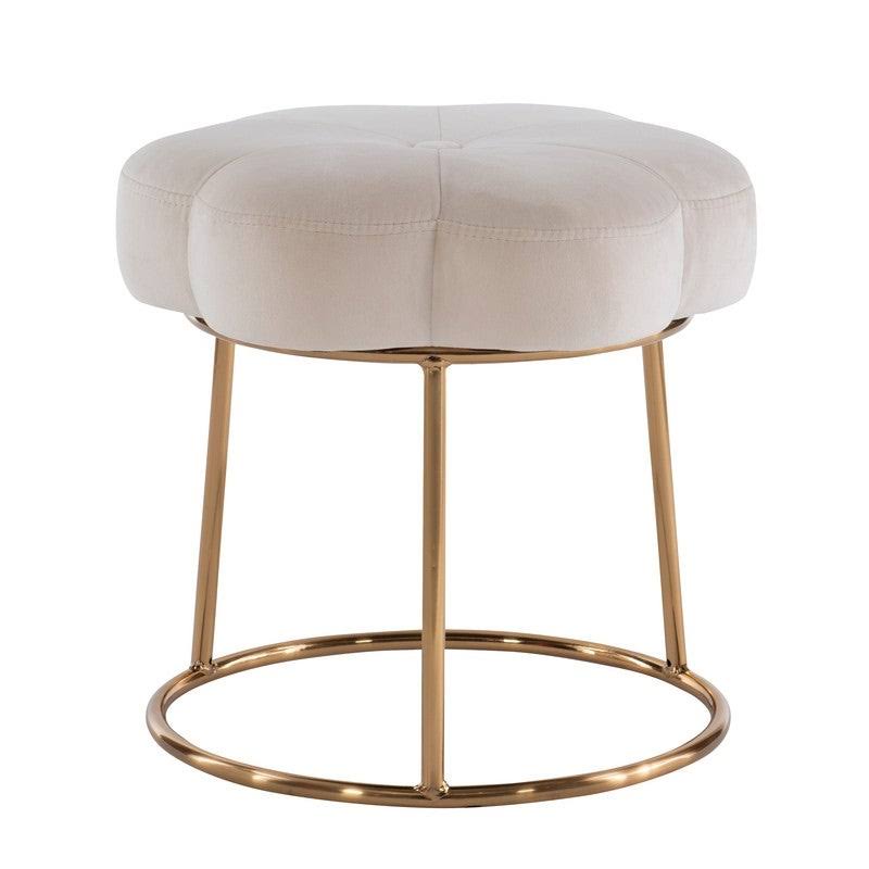 Home Decor Bonnie Vanity Flower Stool - White