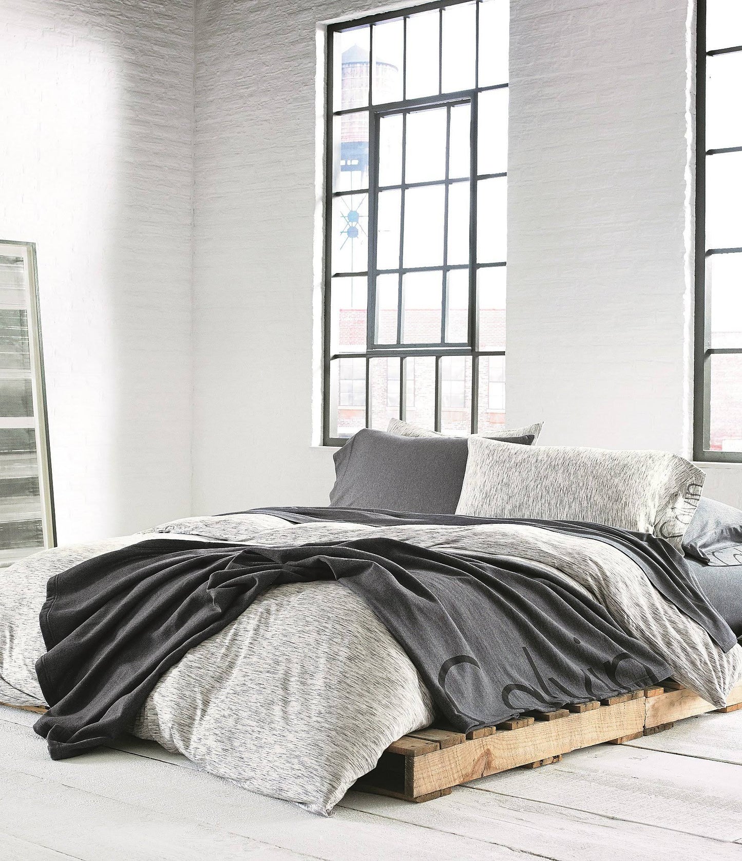 Home Modern Cotton Strata Duvet Cover, King, Marble