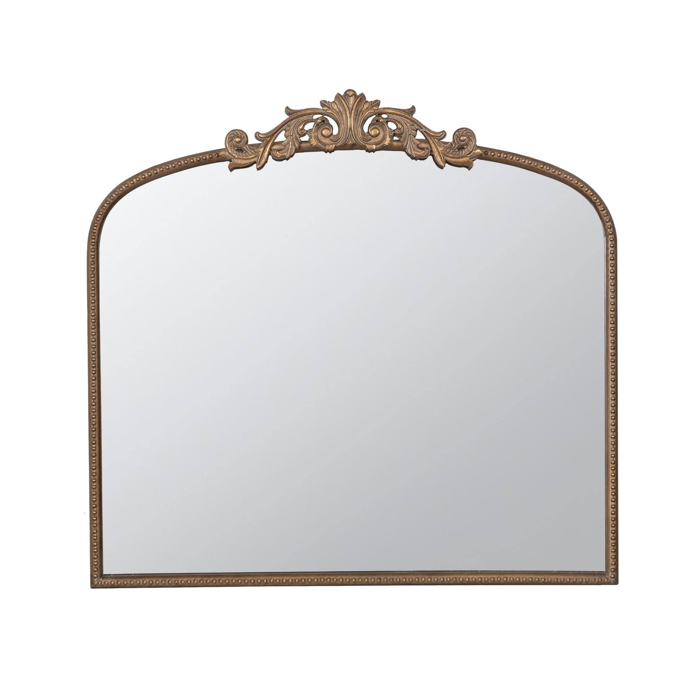 Home Arched Vertical Mirror With Gold Metal Frame 40"X31"
