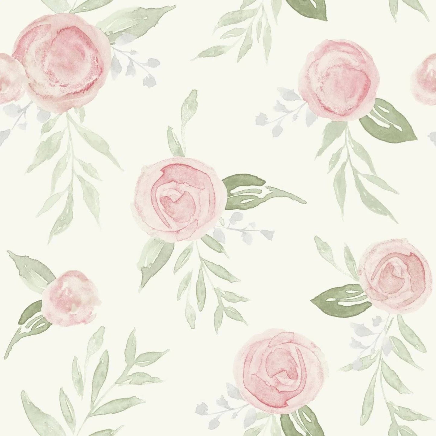 Home Watercolor Roses Peel & Stick Wallpaper - Pink