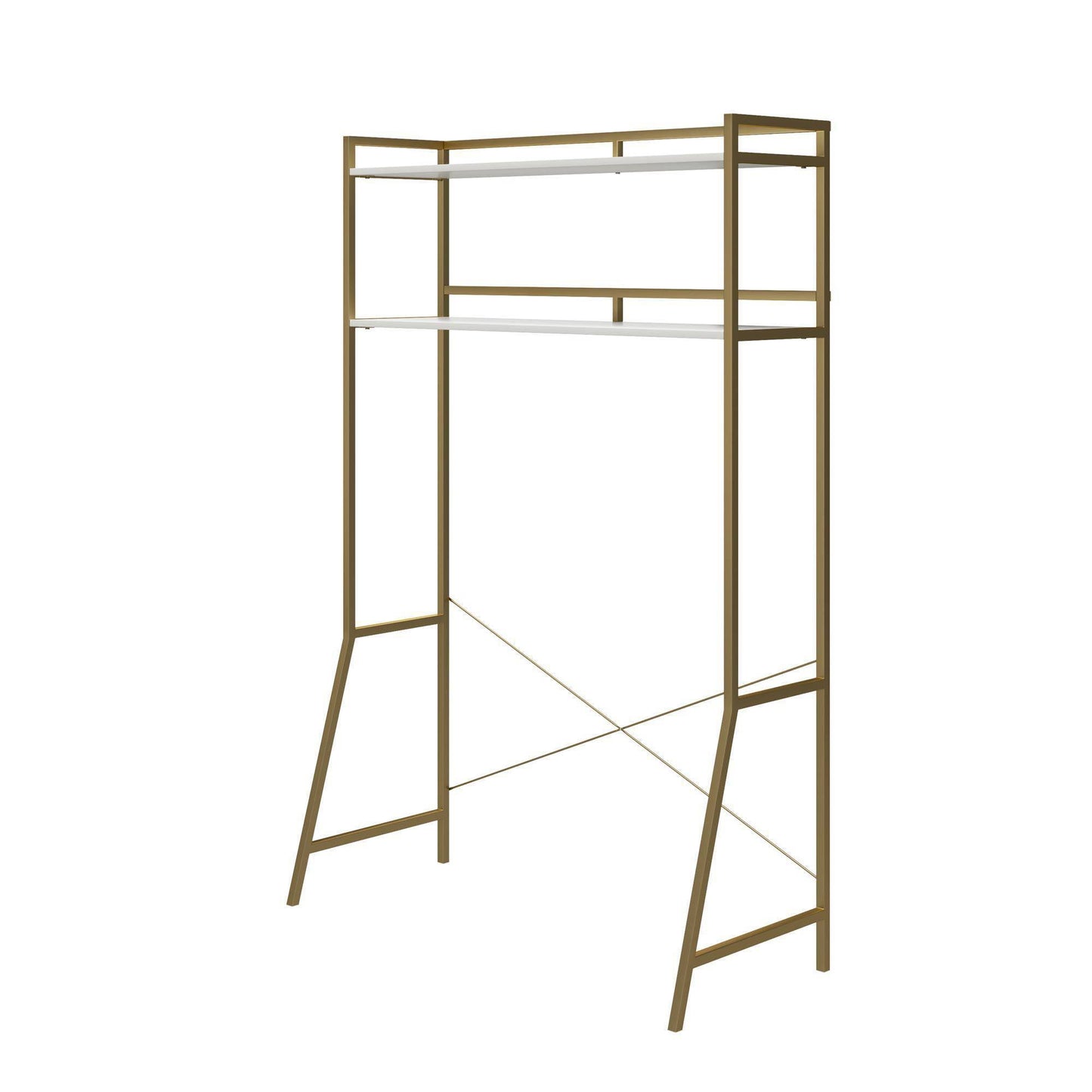 Home Baylor Over-The-Bed Storage - Twin/Twin Xl White/Gold