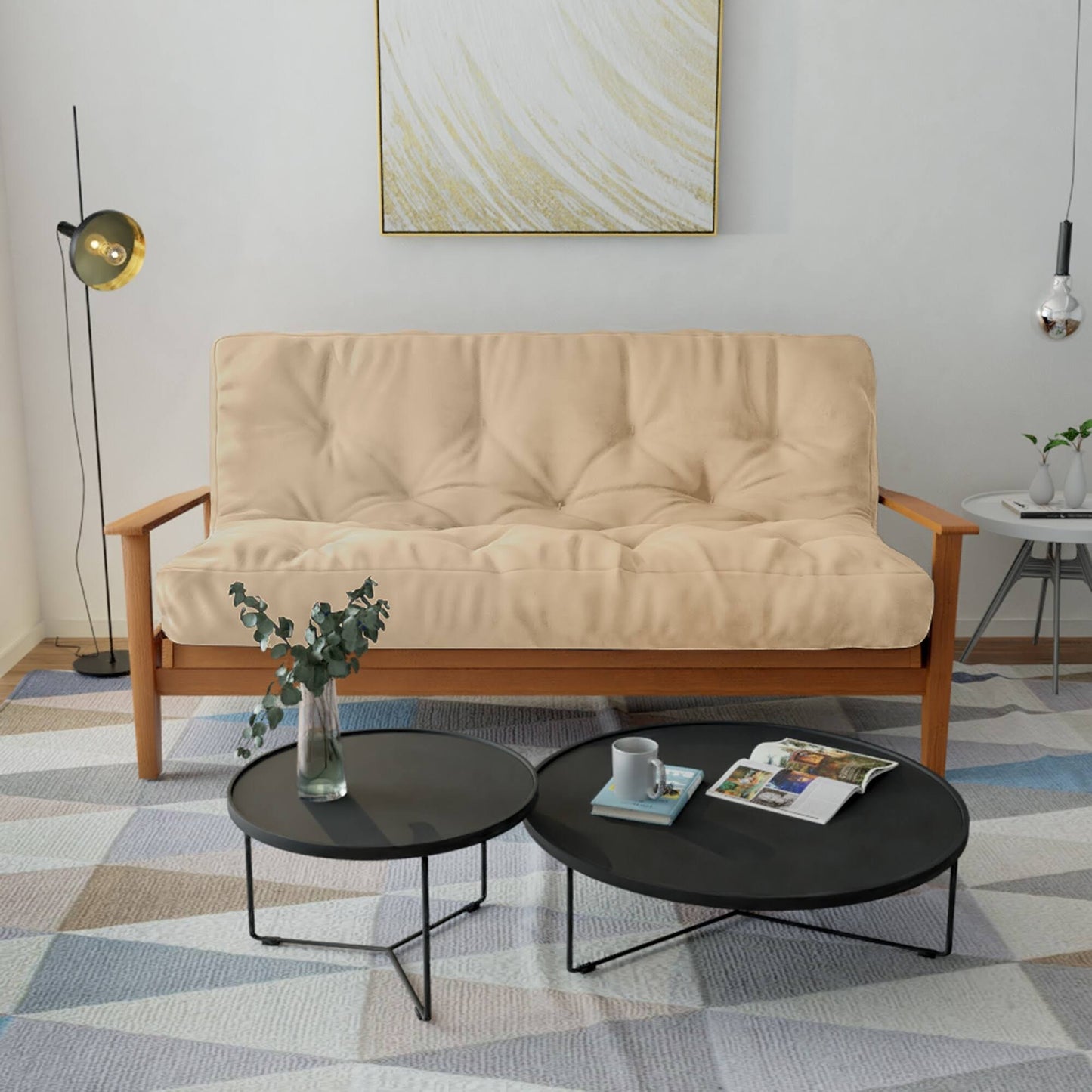 Home 12" Canvas Futon Mattress - Black - Full