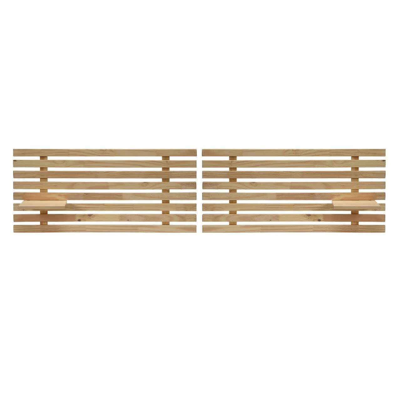 Home Walnut Customizable Wood Paneled Twin Headboard With Adjustable Shelves, Brown
