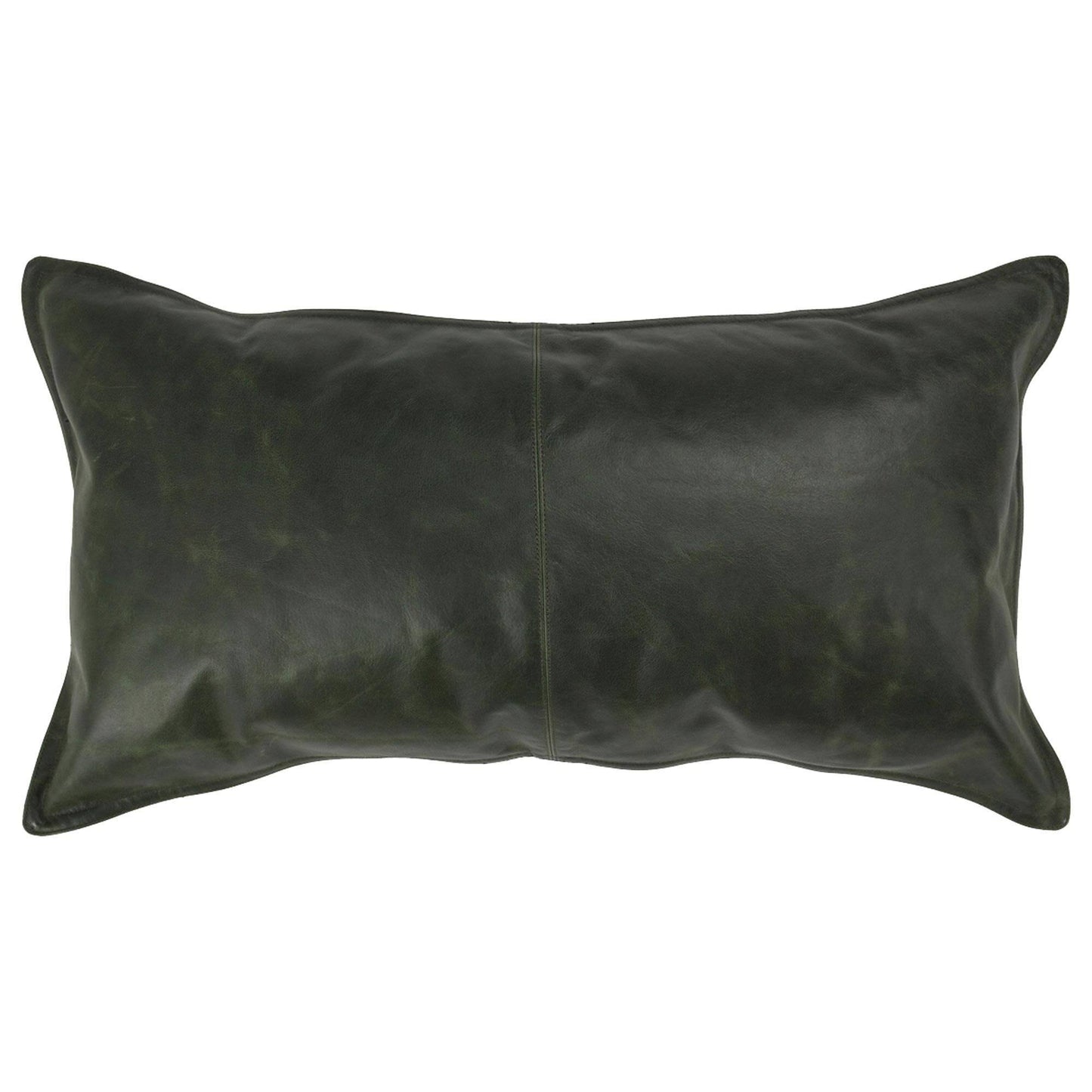 Home Cheyenne 100% Leather 22" Throw Pillow, Chestnut Brown