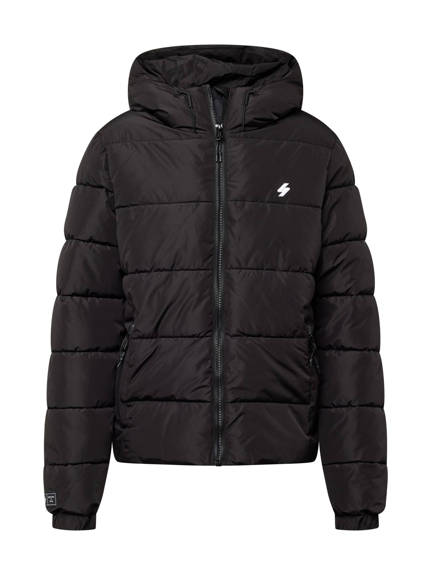 Hooded Sports Puffer Jacket - Blue