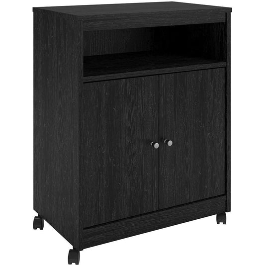 Home Landry Microwave Cart, Black Oak