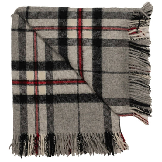 Highland Tartan Tweed Throw - White