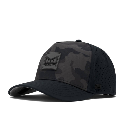 Hydro Odyssey Stacked Snapback Hat, Black Camo / Classic