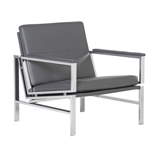 Home Atlas Bonded Leather Lounge Chair - Gray