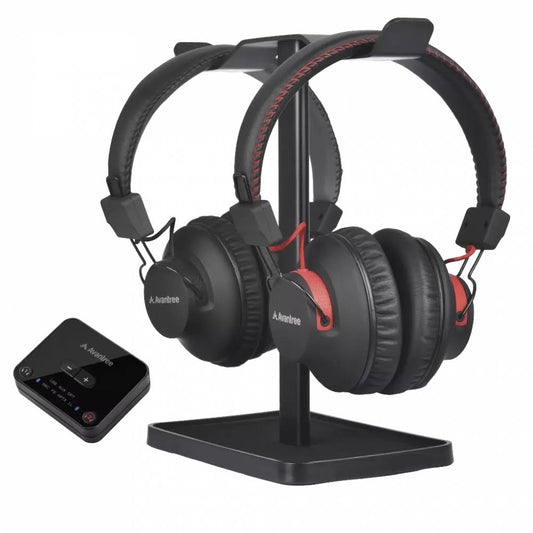 Ht41899 Dual Bluetooth 5.0 Wireless Headphones For Tv Watching (Set Of 2) With Transmitter (Optical Aux Rca) & Headset Stand, Individual