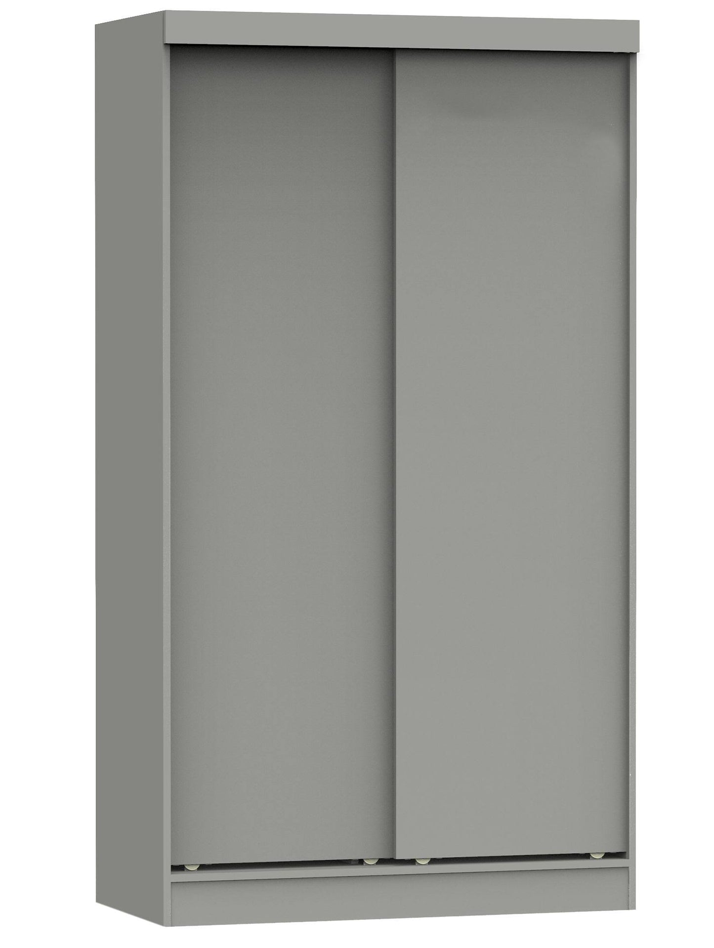 Home Products Modern Wood Double Sliding Door Wardrobe In Light Gray