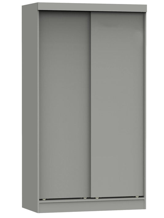 Home Products Modern Wood Double Sliding Door Wardrobe In Light Gray