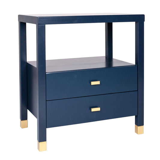 Hooper Accent Side Table (Navy Blue - Wood)