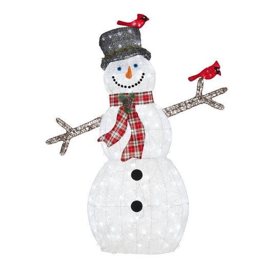 Holiday Accent 72 In. Christmas Led Acrylic Snowman With 2 Birds